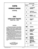 1974 GMC Truck 1500-3500 Overhaul Manual