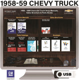 1958-1959 Chevrolet Truck Shop Manuals, Sales Brochure & Parts Books on USB