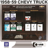 1958-1959 Chevrolet Truck Shop Manuals, Sales Brochure & Parts Books on USB