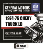 1974-1976 Chevrolet Trucks Light Duty Shop Manuals & Parts Books on USB