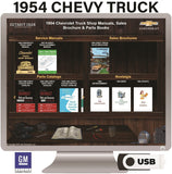 1954 Chevrolet Truck (1st Series) Shop Manuals, Sales Brochure & Parts Books on USB