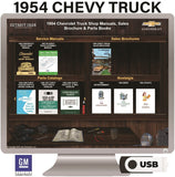 1954 Chevrolet Truck (1st Series) Shop Manuals, Sales Brochure & Parts Books on USB