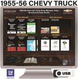1955-1956 Chevrolet Truck (2nd Series) Shop Manuals, Sales Brochures & Parts Books on USB