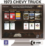 1973 Chevrolet Truck Light Duty Shop Manuals, Owner Manual, Sales Brochures & Parts Catalogs on USB