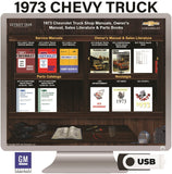 1973 Chevrolet Truck Light Duty Shop Manuals, Owner Manual, Sales Brochures & Parts Catalogs on USB