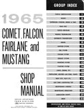 1965 Ford Comet, Falcon, Fairlane & Mustang Shop Manual (Licensed Reprint)