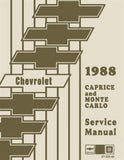 1988 Chevrolet Monte Carlo, Caprice Chassis & Body Service Manual