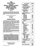 1984 Chevrolet Shop Manual ( Monte Carlo, El Camino, Impala, Caprice ) - Includes 11x26 inch Wiring Diagrams