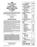 1985 Chevrolet Shop Manual - Includes 11x26 inch Wiring Diagramss