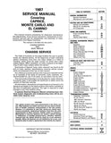 1987 Chevrolet Service Manual - Includes 11x26 inch Wiring Diagrams
