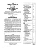 1987 Chevrolet Service Manual - Includes 11x26 inch Wiring Diagrams
