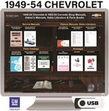 1949-1954 Chevrolet 1953-1954 Corvette Shop Manuals, Sales & Parts Books on USB