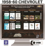 1958-1960 Chevrolet Corvette Shop Manuals Sales Literature & Parts Books on USB