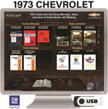 1973 Chevrolet Shop Manuals, Sales Literature & Parts Books on USB