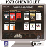 1973 Chevrolet Shop Manuals, Sales Literature & Parts Books on USB