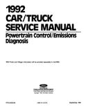 1992 Ford Car & Truck Powertrain Control / Emissions Diagnosis Service Manual