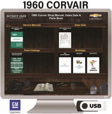 1960 Corvair Shop Manual, Sales Data & Parts Book on USB