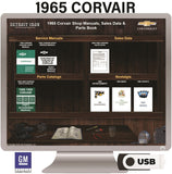 1965 Corvair Shop Manuals, Body Manual, Sales Data & Parts Book on USB
