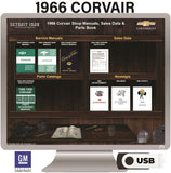 1966 Corvair Shop Manuals, Body Manual, Sales Data & Parts Book on USB