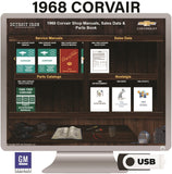 1968 Corvair Shop Manuals, Body Manual, Sales Data & Parts Book on USB