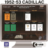 1952-1953 Cadillac Shop Manuals, Sales Data & Parts Books on USB