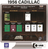 1956 Cadillac Shop Manual, Sales Data & Parts Books on USB