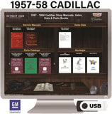 1957-1958 Cadillac Shop Manuals, Sales Data & Parts Books on USB