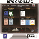 1970 Cadillac Shop Manuals, Sales Data & Parts Books on USB