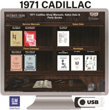 1971 Cadillac Shop Manuals, Sales Data & Parts Books on USB
