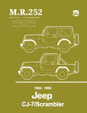 1984 - 1986 Jeep CJ-7 / Scrambler Shop Manual - M.R. 252