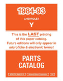 1984 - 1993 Chevrolet Y Corvette Parts & Illustration Catalog Set
