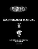 1961 Mercury Maintenance Manual
