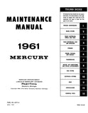 1961 Mercury Maintenance Manual