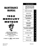 1962 Mercury Meteor Maintenance Manual