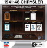 1941-1948 Chrysler Shop Manual, Parts Catalog & Sales Literature on USB