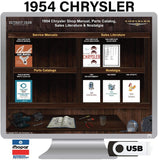 1954 Chrysler Shop Manual, Parts Catalog & Sales Literature on USB
