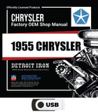 1955 Chrysler Shop Manual, Sales Data & Parts Book on USB