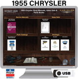 1955 Chrysler Shop Manual, Sales Data & Parts Book on USB