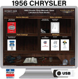 1956 Chrysler Shop Manual, Sales Literature & Parts Book on USB
