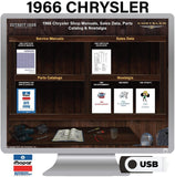 1966 Chrysler Shop Manual, Sales Data and Parts Book on USB