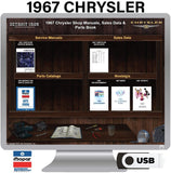 1967 Chrysler Shop Manual, Sales Data and Parts Book on USB