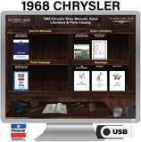 1968 Chrysler Shop Manual, Sales Literature and Parts Book on USB