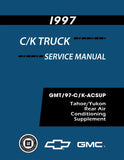 1997 Chevrolet & GMC C / K Truck, Tahoe, Yukon Rear AC Service Manual Supplement