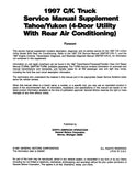 1997 Chevrolet & GMC C / K Truck, Tahoe, Yukon Rear AC Service Manual Supplement