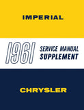 1961 Chrysler Service Manual Supplement