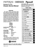 1973 Plymouth, Chrysler, Imperial Chassis Service Manual