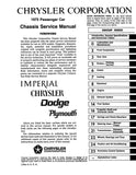 1975 Plymouth / Chrysler / Dodge Chassis & Body Service Manual