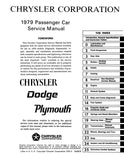 1979 Plymouth / Chrysler / Dodge Chassis, Body & Electrical Shop Manual
