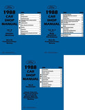 1988 Ford Mustang Thunderbird Mark VII Cougar Shop Manual Set - Volumes B, D & F