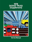 1978 Dodge Truck Shop Manual Supplement